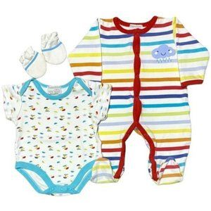 Babaluno Baby Rain Ducky Set with Protective Mittens
